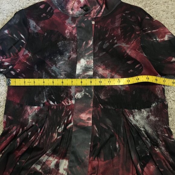 Bellissima Butterfly Banded Mock Collar Button Down Tunic Dress - Picture 13 of 16